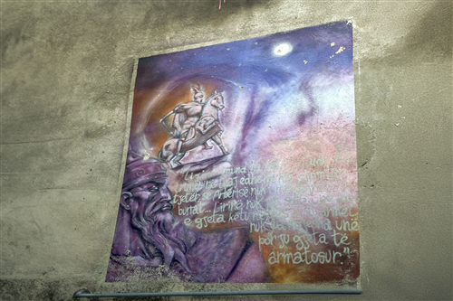 Murales - Skënderbeu in chi...