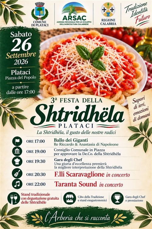 3^ Edizione gastronomica della Shtridhëla - Il gusto delle nostre radici.